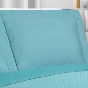 Kit: 1 Cobre-leito King Bouti de Microfibra Ultrasonic + 2 Porta-travesseiros - Prisma Turquesa - Dui Design