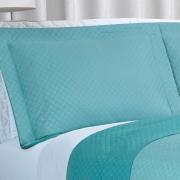 Kit: 1 Cobre-leito King Bouti de Microfibra Ultrasonic + 2 Porta-travesseiros - Prisma Turquesa - Dui Design