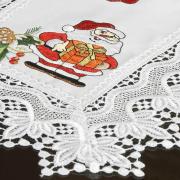 Jogo Americano Natal 4 Lugares (4 peas) com Bordado Richelieu 35x50cm - Prosperidade Branco - Dui Design