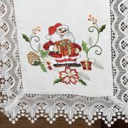 Trilho de Mesa Natal com Bordado Richelieu 45x170cm Avulso - Prosperidade Branco - Dui Design