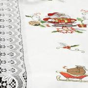 Trilho de Mesa Natal com Bordado Richelieu 45x170cm - Prosperidade Branco - Dui Design