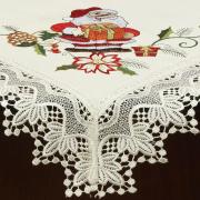 Centro de Mesa Natal Quadrado com Bordado Richelieu 85x85cm - Prosperidade Branco - Dui Design