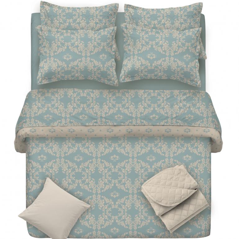 Kit: 1 Cobre-leito Casal + 2 Porta-travesseiros Percal 180 Fios 100% Algodo - Provence - Artex