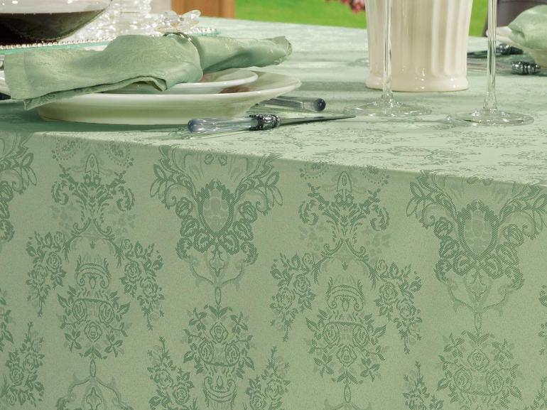 Toalha de Mesa Fcil de Limpar Retangular 6 Lugares 160x220cm - Provence Verde Claro - Dui Design
