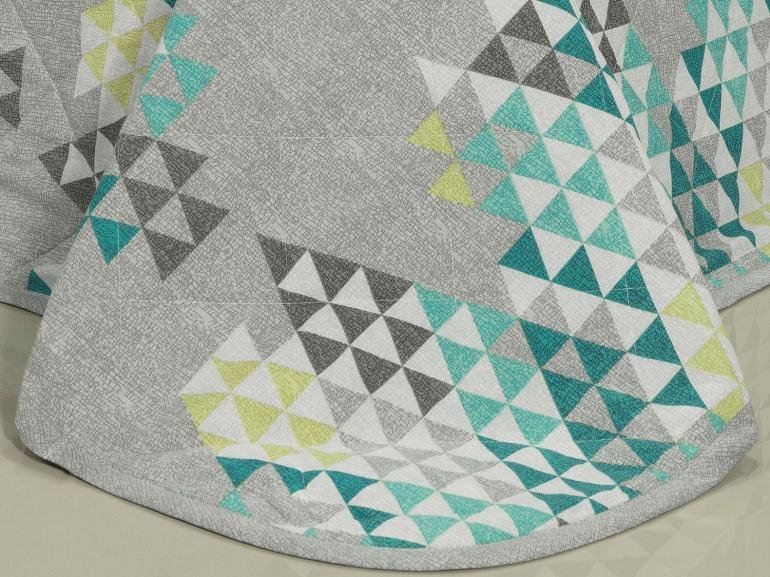 Kit: 1 Cobre-leito Casal + 2 Porta-travesseiros 150 fios - Qatar Cinza - Dui Design