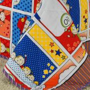 Kit: 1 Cobre-leito Casal Kids + 2 Portas-travesseiro 150 fios 100% Algodo - Quadrinhos Multicor - Dui Design
