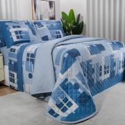 Jogo de Cama Casal 150 fios - Quasar Azul - Dui Design