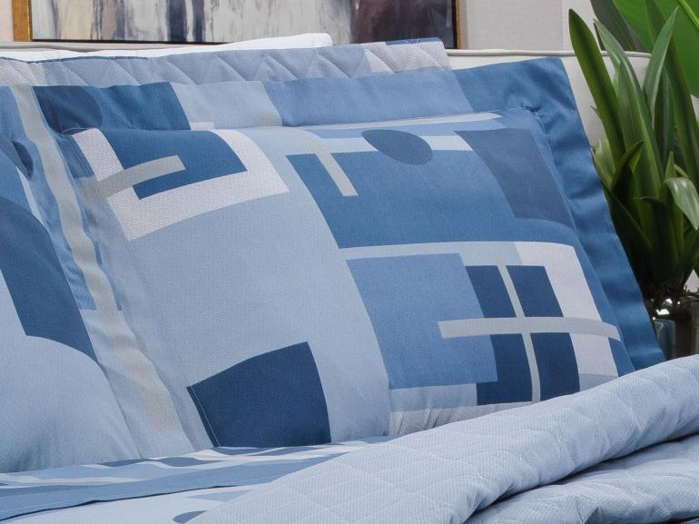 Jogo de Cama Casal 150 fios - Quasar Azul - Dui Design