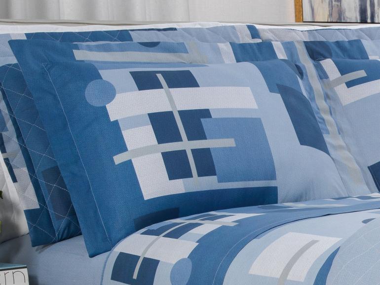 Jogo de Cama Casal 150 fios - Quasar Azul - Dui Design