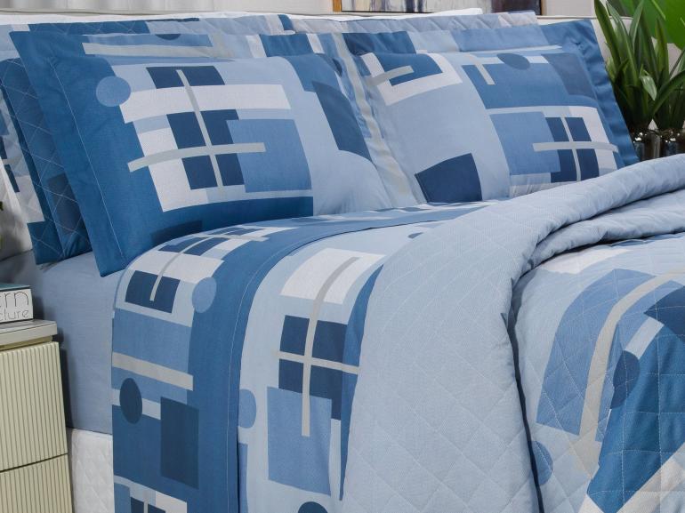 Jogo de Cama Casal 150 fios - Quasar Azul - Dui Design