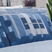 Kit: 1 Cobre-leito Casal + 2 Porta-travesseiros 150 fios - Quasar Azul - Dui Design