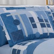 Kit: 1 Cobre-leito Casal + 2 Porta-travesseiros 150 fios - Quasar Azul - Dui Design