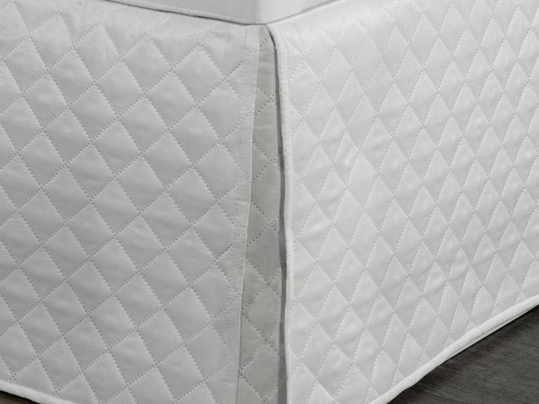 Saia para cama Box Matelassada com Tampão Casal - Quioto Matelada Branco - Dui Design