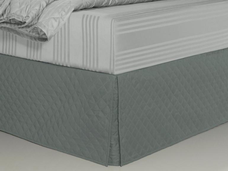 Saia para cama Box Matelassada com Tampão King - Quioto Matelada Cinza - Dui Design