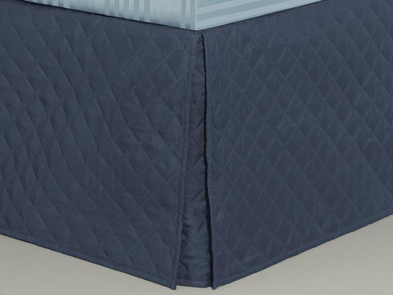 Saia para cama Box Matelassada com Tampão Queen - Quioto Matelada Indigo - Dui Design