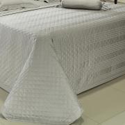 Kit: 1 Cobre-leito King + 2 porta-travesseiros Cetim 300 fios 100% Algodo - Quito Cinza - Dui Design