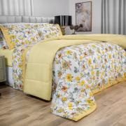 Jogo de Cama Casal Percal 180 fios - Raila Marfim - Dui Design