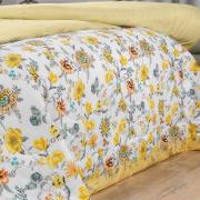 Enxoval Queen com Edredom 5 peas Percal 180 fios - Raila Marfim - Dui Design