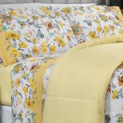 Jogo de Cama Casal Percal 180 fios - Raila Marfim - Dui Design