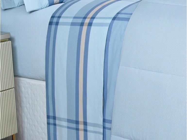 Jogo de Cama Casal Percal 200 fios - Ramsey Azul - Dui Design