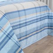 Kit: 1 Cobre-leito Casal + 2 Porta-travesseiros Percal 200 fios - Ramsey Azul - Dui Design