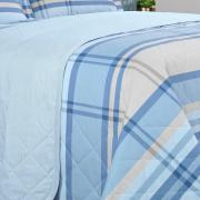 Kit: 1 Cobre-leito Casal + 2 Porta-travesseiros Percal 200 fios - Ramsey Azul - Dui Design