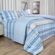 Edredom Casal Percal 200 fios - Ramsey Azul - Dui Design