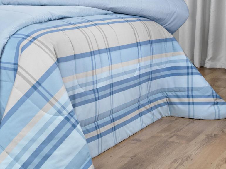 Edredom Casal Percal 200 fios - Ramsey Azul - Dui Design