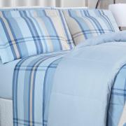 Edredom Casal Percal 200 fios - Ramsey Azul - Dui Design