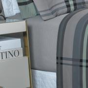 Jogo de Cama Casal Percal 200 fios - Ramsey Grafite - Dui Design