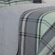 Kit: 1 Cobre-leito Casal + 2 Porta-travesseiros Percal 200 fios - Ramsey Grafite - Dui Design