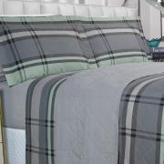 Kit: 1 Cobre-leito Casal + 2 Porta-travesseiros Percal 200 fios - Ramsey Grafite - Dui Design