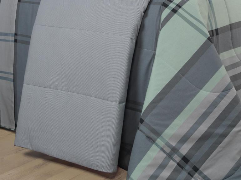 Edredom Casal Percal 200 fios - Ramsey Grafite - Dui Design