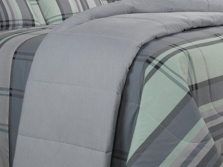 Edredom Casal Percal 200 fios - Ramsey Grafite - Dui Design