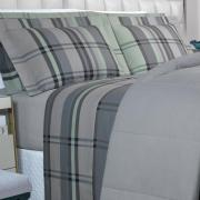 Edredom Casal Percal 200 fios - Ramsey Grafite - Dui Design