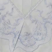 Jogo de Cama Casal Cetim de Algodo 300 fios com Bordado Ingls - Ravenna Branco e Azul Cu Lavanda - Dui Design