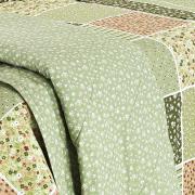 Kit: 1 Cobre-leito Casal + 2 Porta-travesseiros 150 fios 100% Algodo - Rayane Verde - Dui Design
