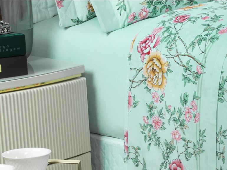 Jogo de Cama Casal 150 fios - Renata Menta - Dui Design