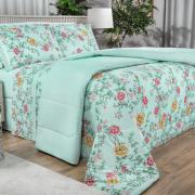 Enxoval King com Edredom 5 peas 150 fios - Renata Menta - Dui Design