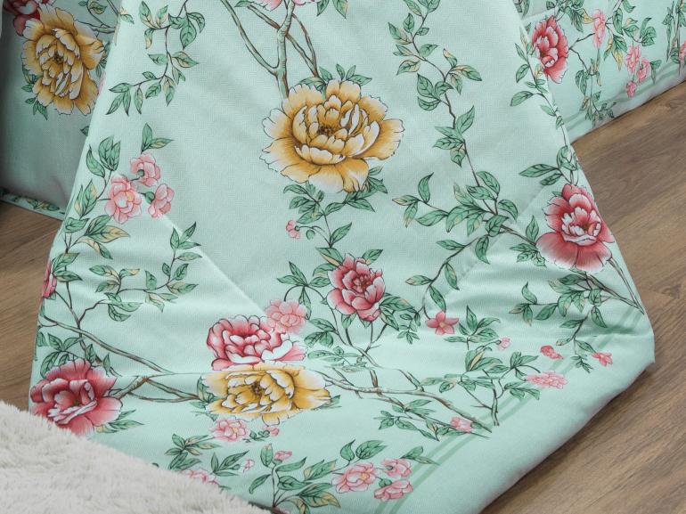 Enxoval King com Edredom 5 peas 150 fios - Renata Menta - Dui Design