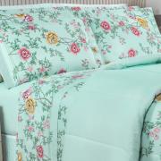Enxoval King com Edredom 5 peas 150 fios - Renata Menta - Dui Design