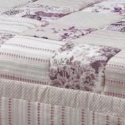 Kit: 1 Cobre-leito Queen PatchWork + 2 Portas-travesseiro - Renda - Corttex