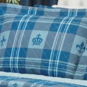 Kit: 1 Cobre-leito King + 2 Porta-travesseiros 150 fios - Richard Azul - Dui Design