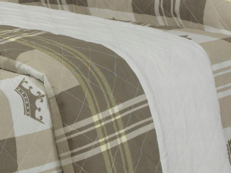 Kit: 1 Cobre-leito Solteiro + 1 Porta-travesseiro 150 fios - Richard Bege - Dui Design
