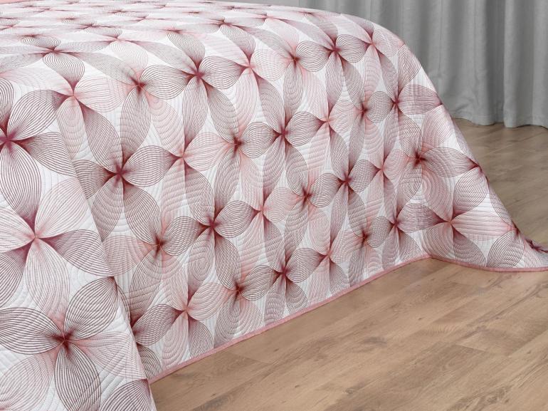 Kit: 1 Cobre-leito King Bouti de Microfibra Ultrasonic Estampada + 2 Porta-travesseiros - Riske Rosa Velho - Dui Design