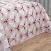 Kit: 1 Cobre-leito King Bouti de Microfibra Ultrasonic Estampada + 2 Porta-travesseiros - Riske Rosa Velho - Dui Design