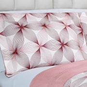 Kit: 1 Cobre-leito King Bouti de Microfibra Ultrasonic Estampada + 2 Porta-travesseiros - Riske Rosa Velho - Dui Design