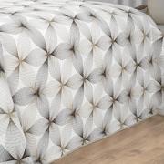 Kit: 1 Cobre-leito King Bouti de Microfibra Ultrasonic Estampada + 2 Porta-travesseiros - Riske Taupe - Dui Design