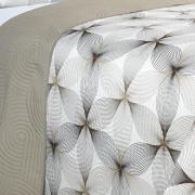 Kit: 1 Cobre-leito King Bouti de Microfibra Ultrasonic Estampada + 2 Porta-travesseiros - Riske Taupe - Dui Design