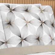 Kit: 1 Cobre-leito King Bouti de Microfibra Ultrasonic Estampada + 2 Porta-travesseiros - Riske Taupe - Dui Design